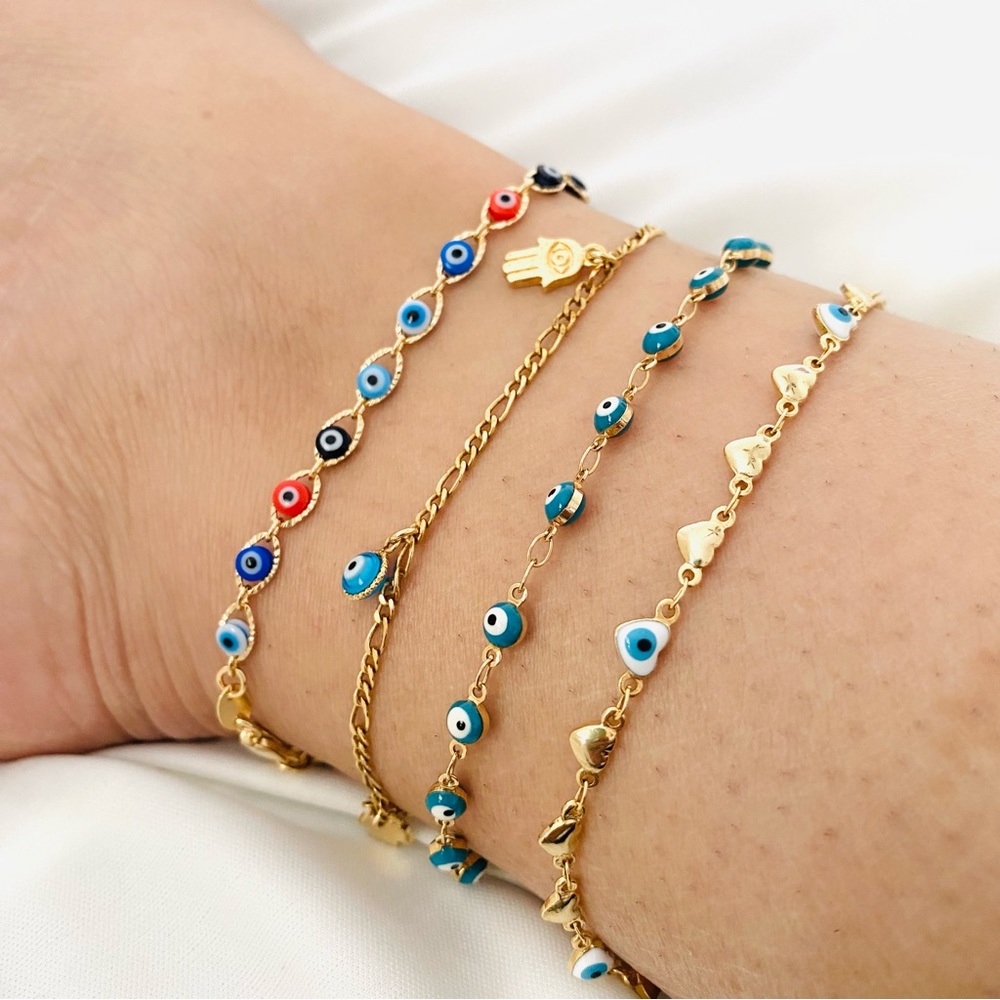Gold Evil Eye Anklet